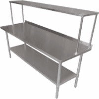 Stainless Steel Tables with Overshelf