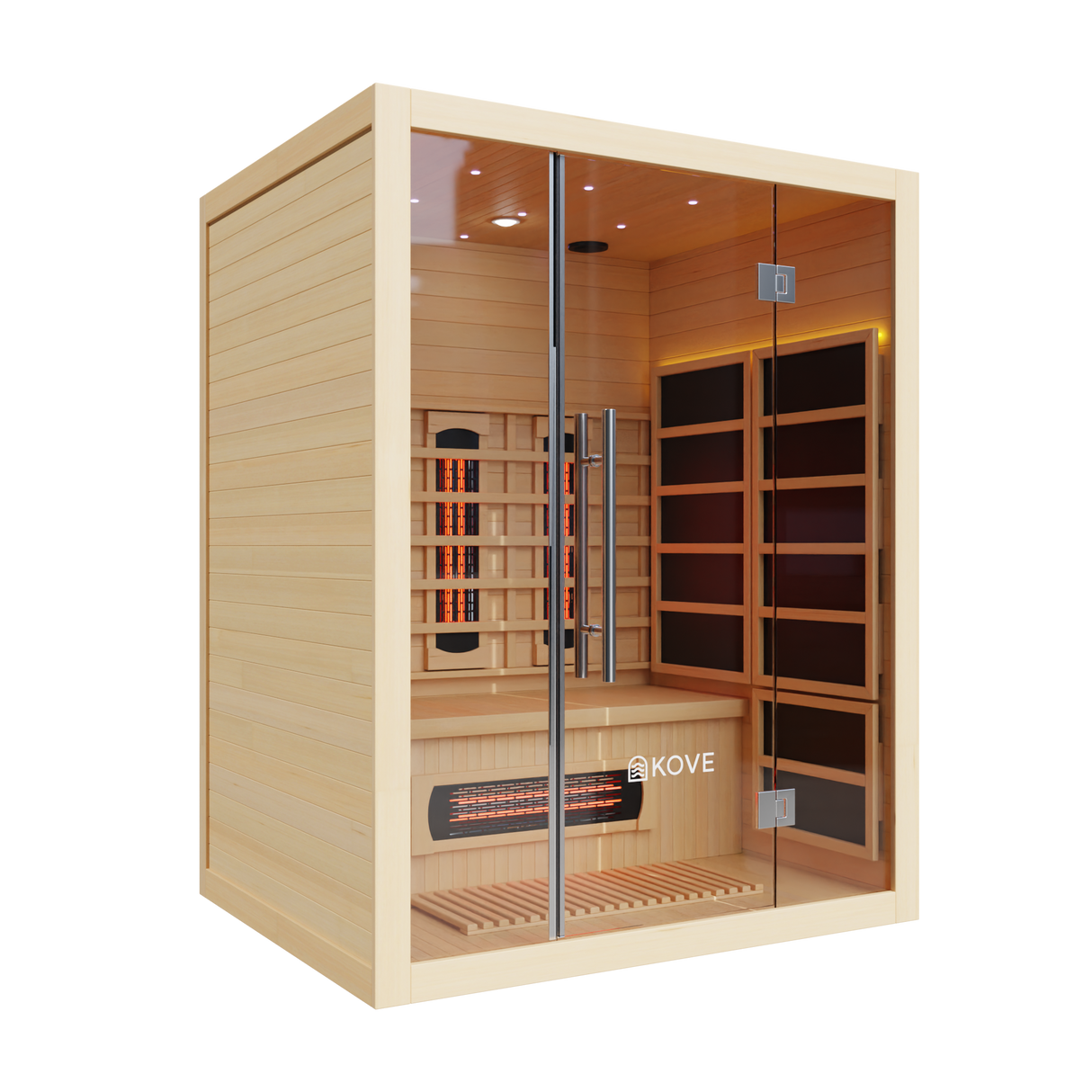 Empire Kove 3-Person Infrared Sauna Cabin – Hemlock Wood, Glass Front, Bluetooth & Full Spectrum Heating | KOVE-INF3 Indoor Infrared Saunas Kove Designs