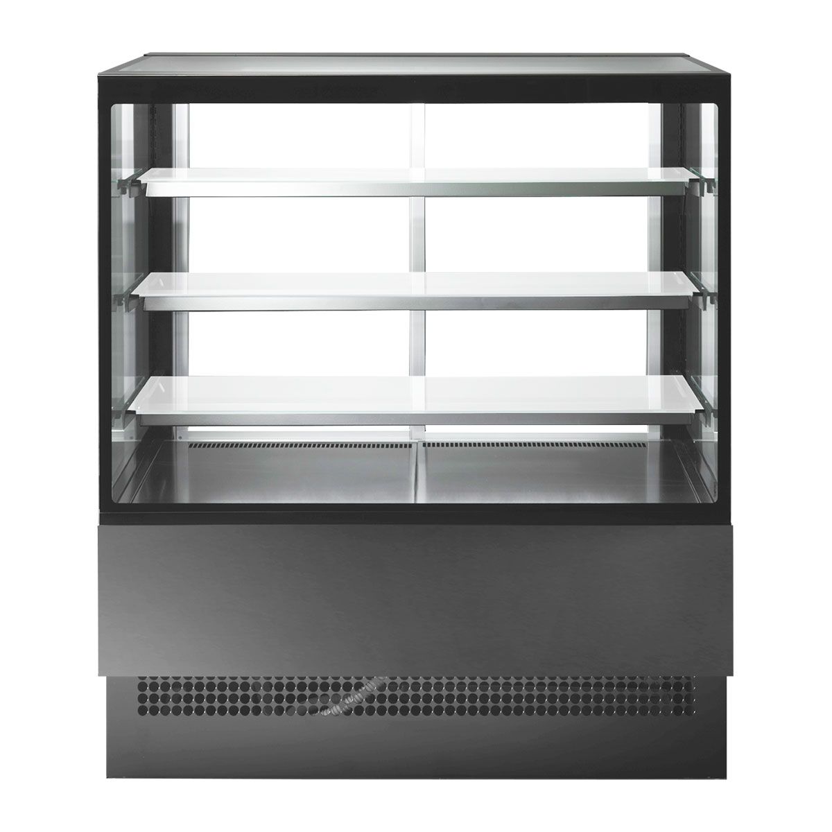 Sterling Pro Black Self Service Deli Patisserie Counter 1.2m Square Glass - EVOK120-BLACK-R290A Standard Serve Over Counters Sterling Pro