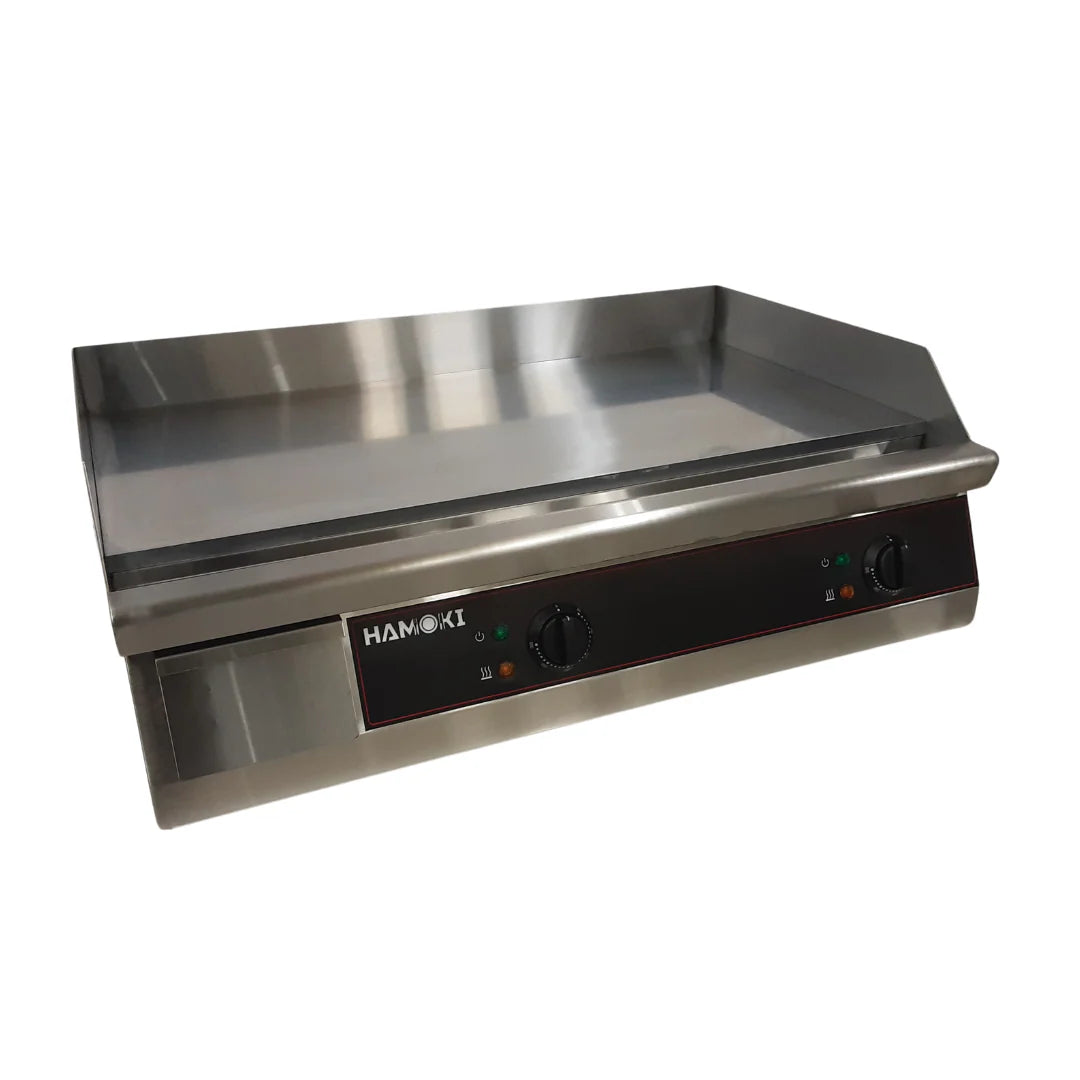 Hamoki 2 Burner Electric Flat Countertop Chrome Plated Griddle 760mm Wide | 101100 Electric Griddles Hamoki