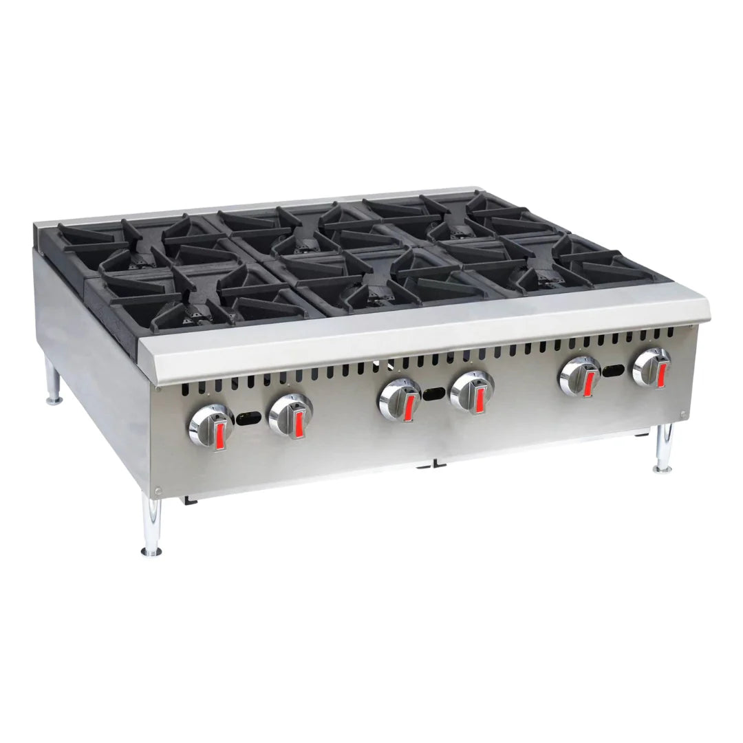 Hamoki 6 Burner Gas Cooking Boiling Hob Top - 101103 Commercial Boiling Tops & Gas Hobs Hamoki