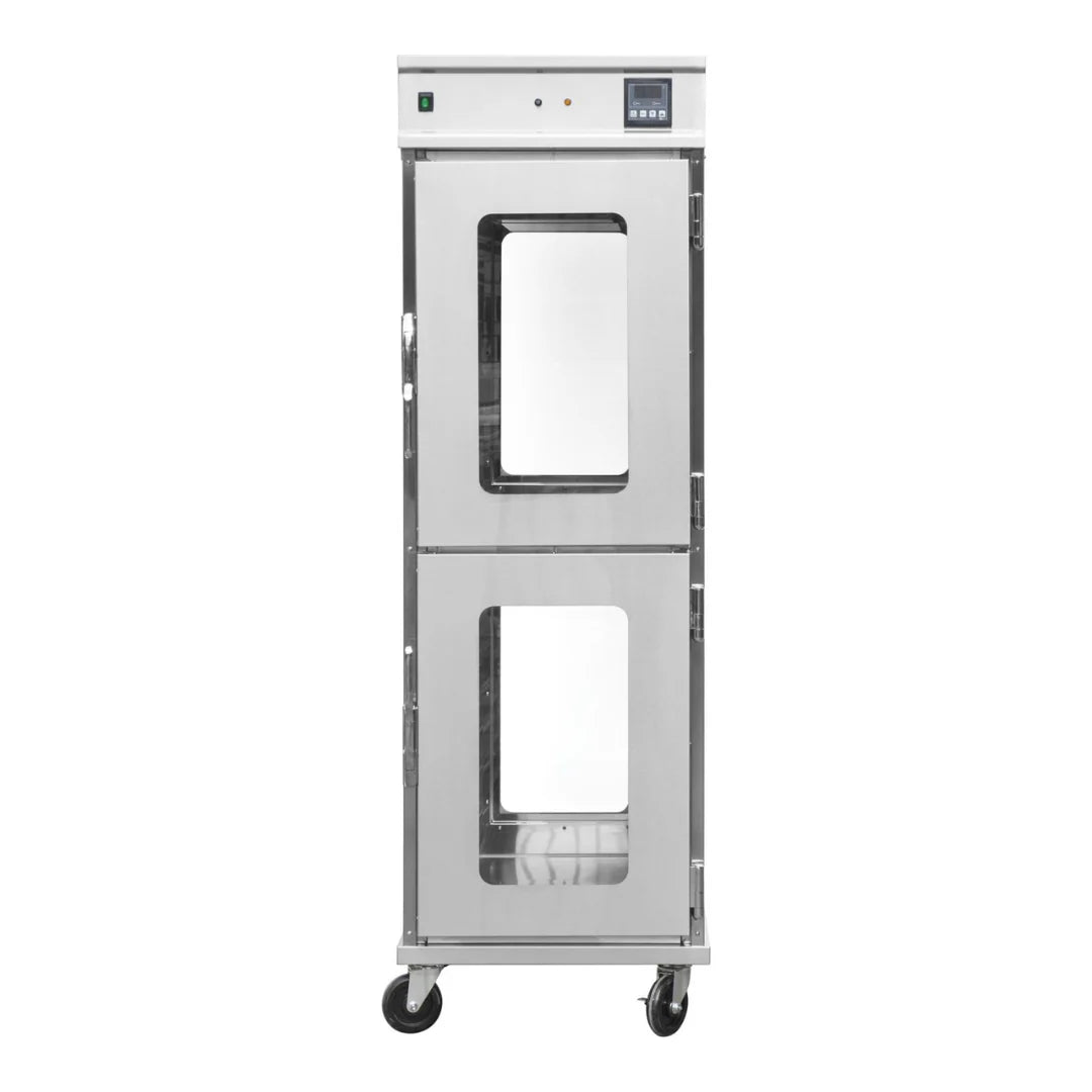Hamoki Mobile Hot Holding Cabinet 2 Tier Pass Through With Humidity - 14 Shelves | 101108 Food Warming Drawers Hamoki
