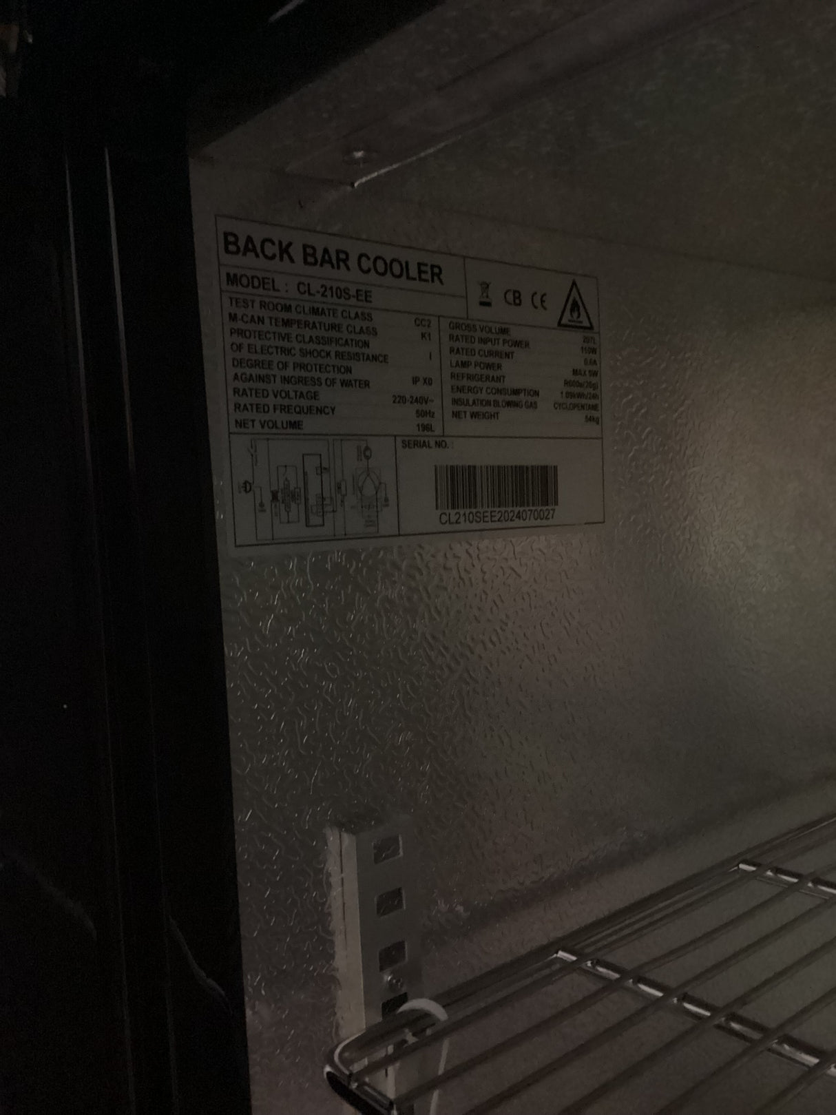 Empire Double Door 208L Bottle Cooler – Sliding Door Commercial Back Bar Fridge | CL-210S - Graded Item