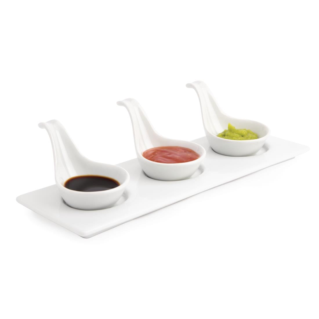 Olympia Whiteware Miniature Spoon Shape Dipping Bowls 57x 57mm (Pack of 12) - DK801 Bowls Olympia