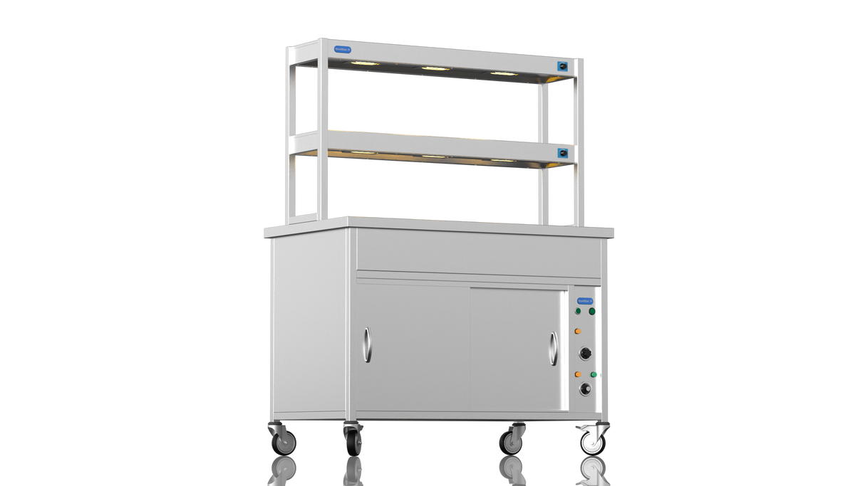 Nordstar Hot Cupboard Bain Marie 3 x 1/1GN With 2 Tier Heated Gantry | DTCBM1200 Hot Cupboards Nordstar