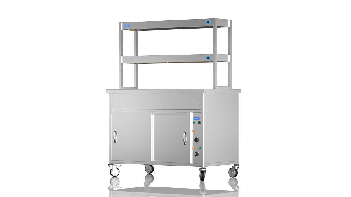 Nordstar Hot Cupboard Bain Marie 3 x 1/1GN With 2 Tier Heated Gantry | DTCBM1200 Hot Cupboards Nordstar