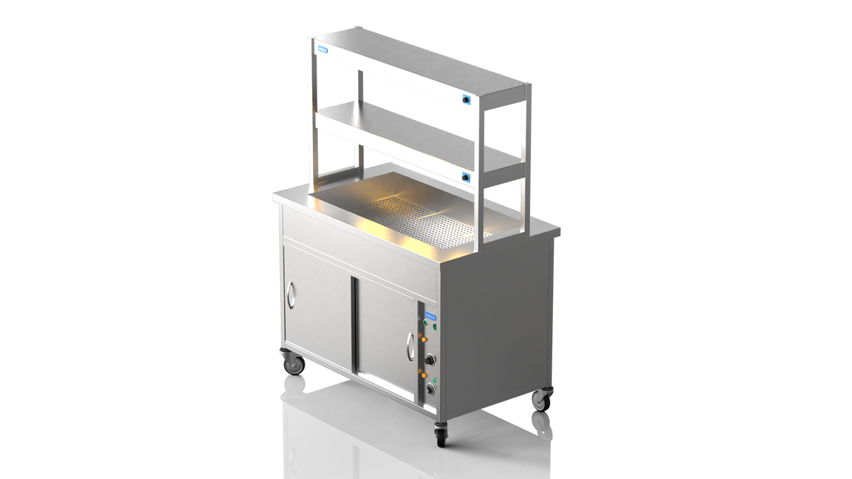 Nordstar Hot Cupboard Bain Marie 3 x 1/1GN With 2 Tier Heated Gantry | DTCBM1200 Hot Cupboards Nordstar