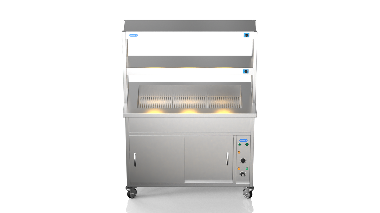Nordstar Hot Cupboard Bain Marie 3 x 1/1GN With 2 Tier Heated Gantry | DTCBM1200 Hot Cupboards Nordstar