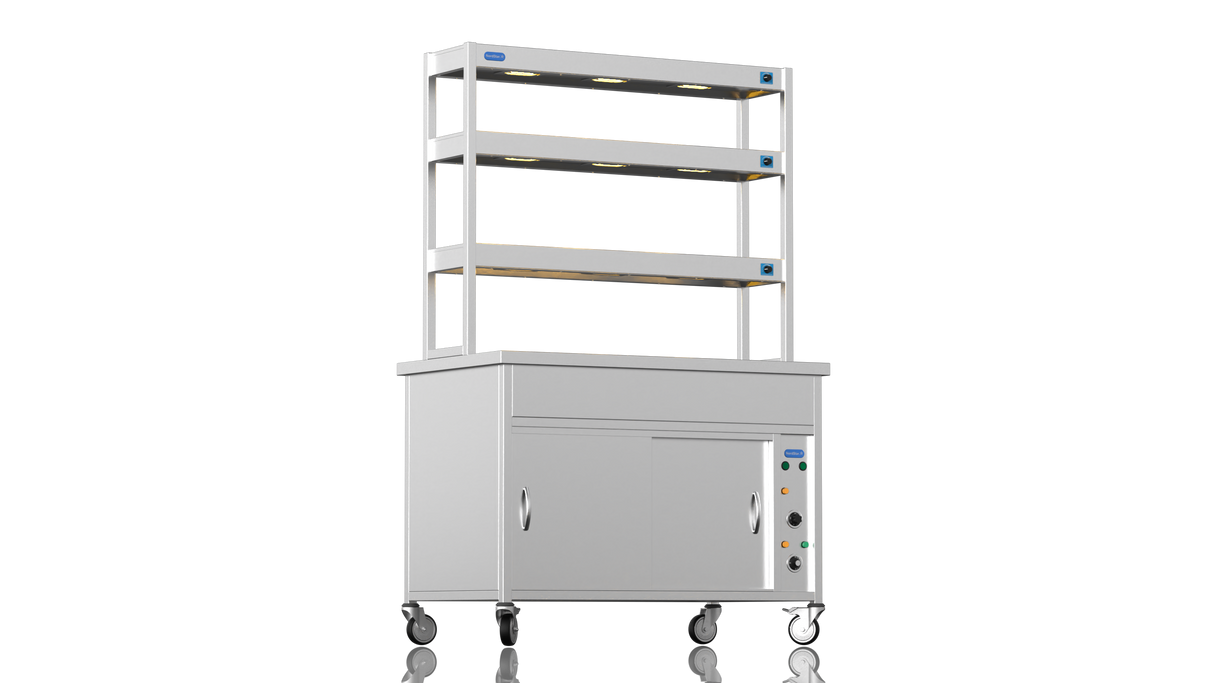 Nordstar Hot Cupboard Bain Marie 3 x 1/1GN With 3 Tier Heated Gantry | TTCBM1200 Hot Cupboards Nordstar