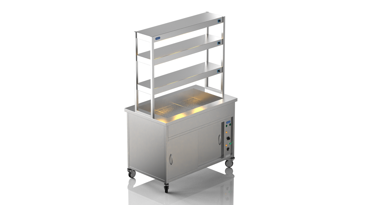 Nordstar Hot Cupboard Bain Marie 3 x 1/1GN With 3 Tier Heated Gantry | TTCBM1200 Hot Cupboards Nordstar