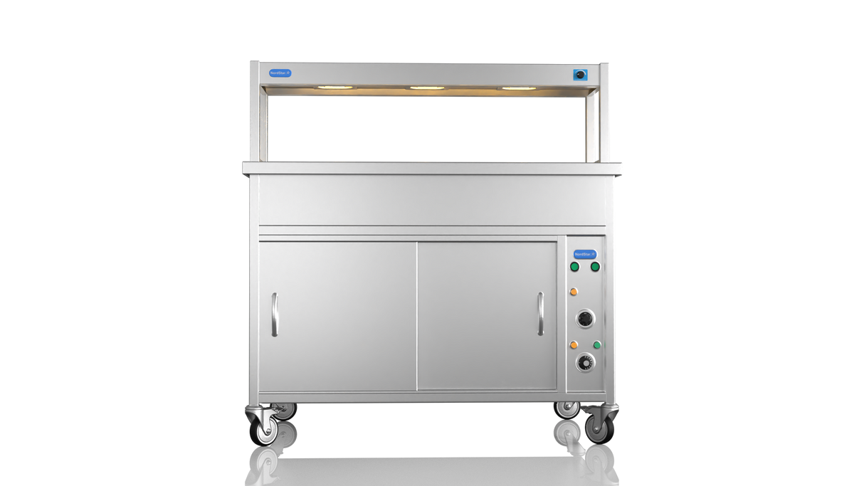 Nordstar Hot Cupboard Bain Marie 3 x 1/1GN With Single Heated Gantry | STCBM1200 Hot Cupboards Nordstar