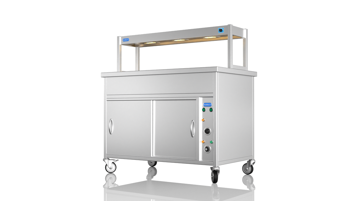 Nordstar Hot Cupboard Bain Marie 3 x 1/1GN With Single Heated Gantry | STCBM1200 Hot Cupboards Nordstar