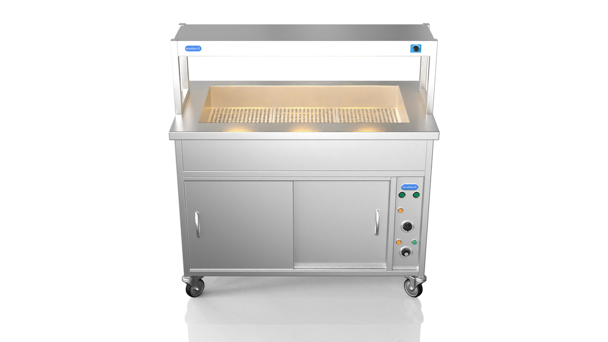 Nordstar Hot Cupboard Bain Marie 3 x 1/1GN With Single Heated Gantry | STCBM1200 Hot Cupboards Nordstar