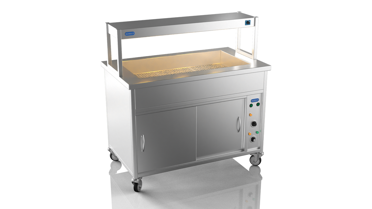 Nordstar Hot Cupboard Bain Marie 3 x 1/1GN With Single Heated Gantry | STCBM1200 Hot Cupboards Nordstar