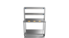 Nordstar Mobile Centre Table Bench With 2 Tier Heated Gantry Chefs Pass 1200mm | DTCMCB1200 Stainless Steel Tables with Overshelf Nordstar