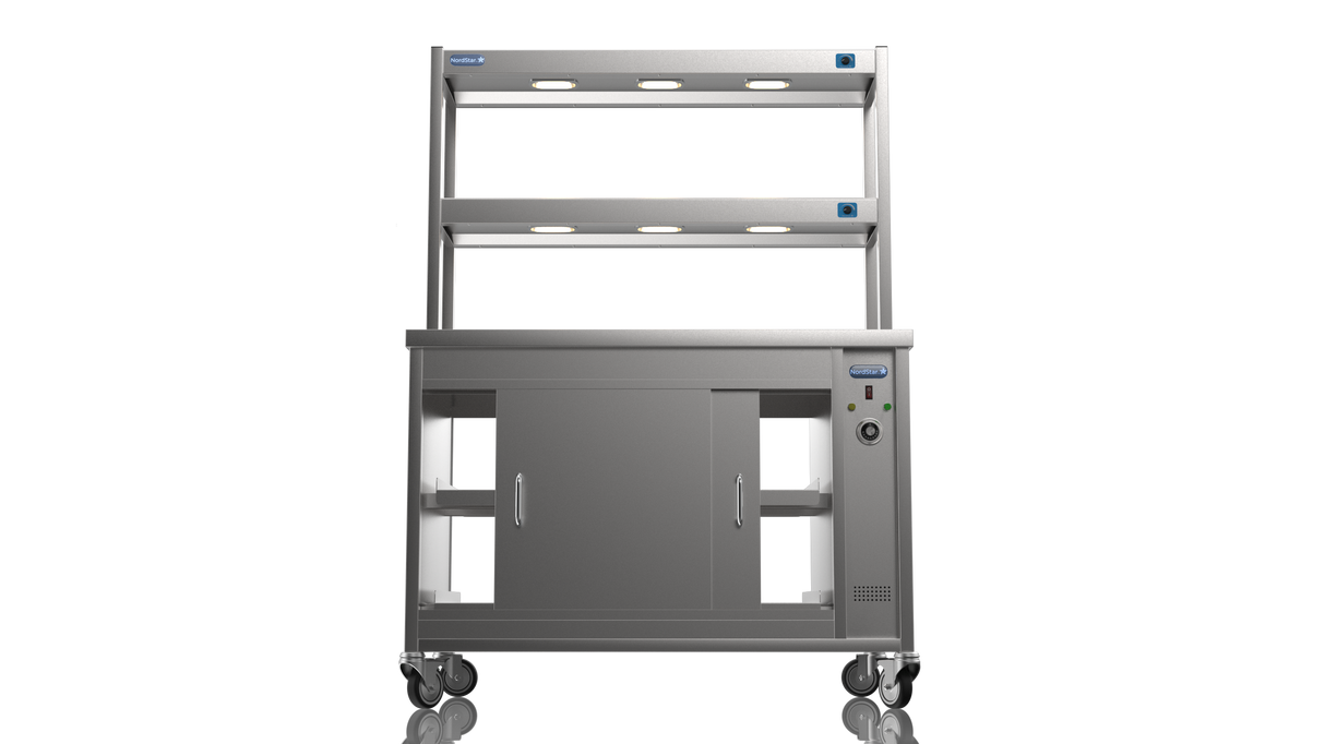 Nordstar Pass Through Hot Cupboard With Double Tier Gantry Chef Pass 1200mm | DTC1200P Hot Cupboards Nordstar