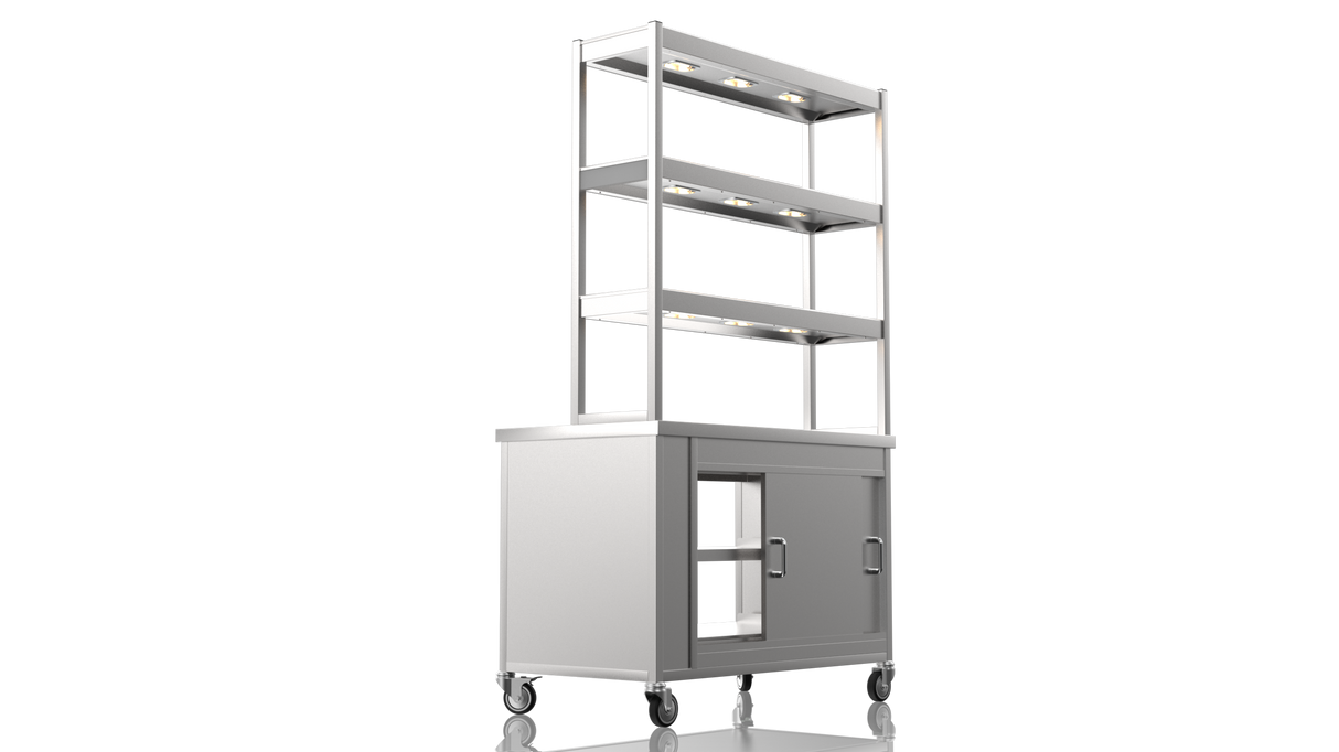 Nordstar Pass Through Hot Cupboard With Triple Tier Gantry Chef Pass 1200mm | TTC1200P Hot Cupboards Nordstar