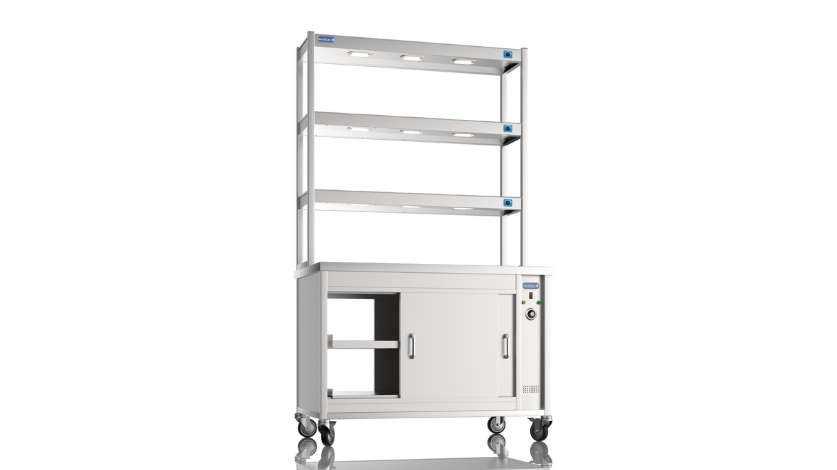 Nordstar Pass Through Hot Cupboard With Triple Tier Gantry Chef Pass 1200mm | TTC1200P Hot Cupboards Nordstar