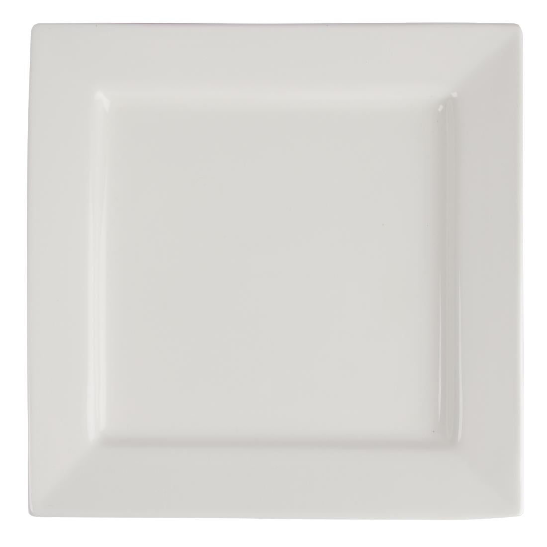 Olympia Lumina Square Plates White 233mm (Pack of 4) - CD633 Plates Olympia