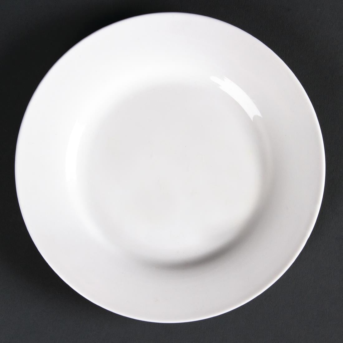 Olympia Lumina Wide Rim Round Plates White 150mm (Pack of 6) - CD621 Plates Olympia