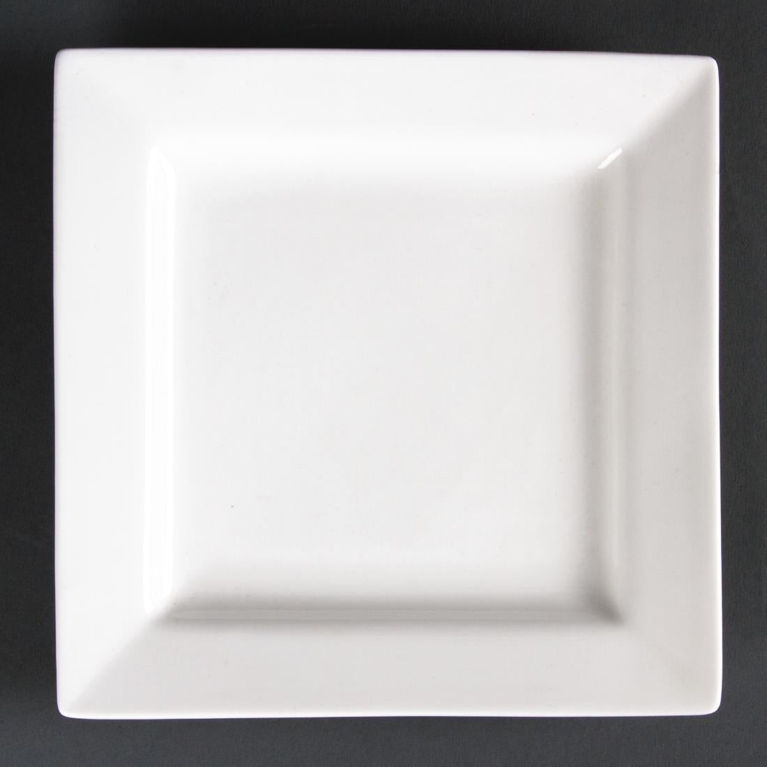 Olympia Lumina Square Plates White 170mm (Pack of 6) - CD632 Plates Olympia