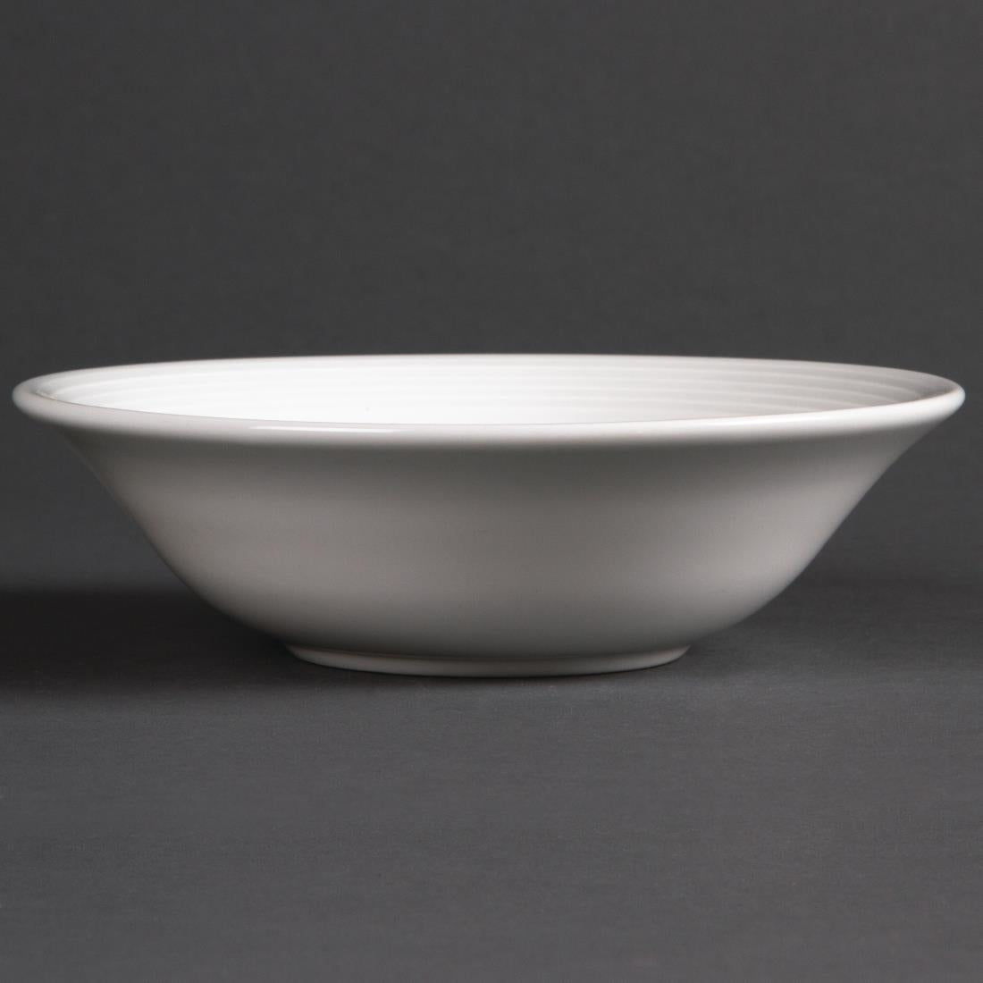 Olympia Linear Oatmeal Bowls White 150mm (Pack of 12) - U853 Bowls Olympia
