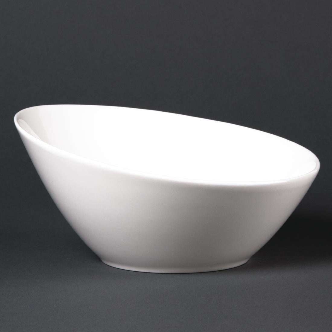 Olympia Lumina Oval Sloping Bowls White 202mm (Pack of 6) - CF384 Olympia