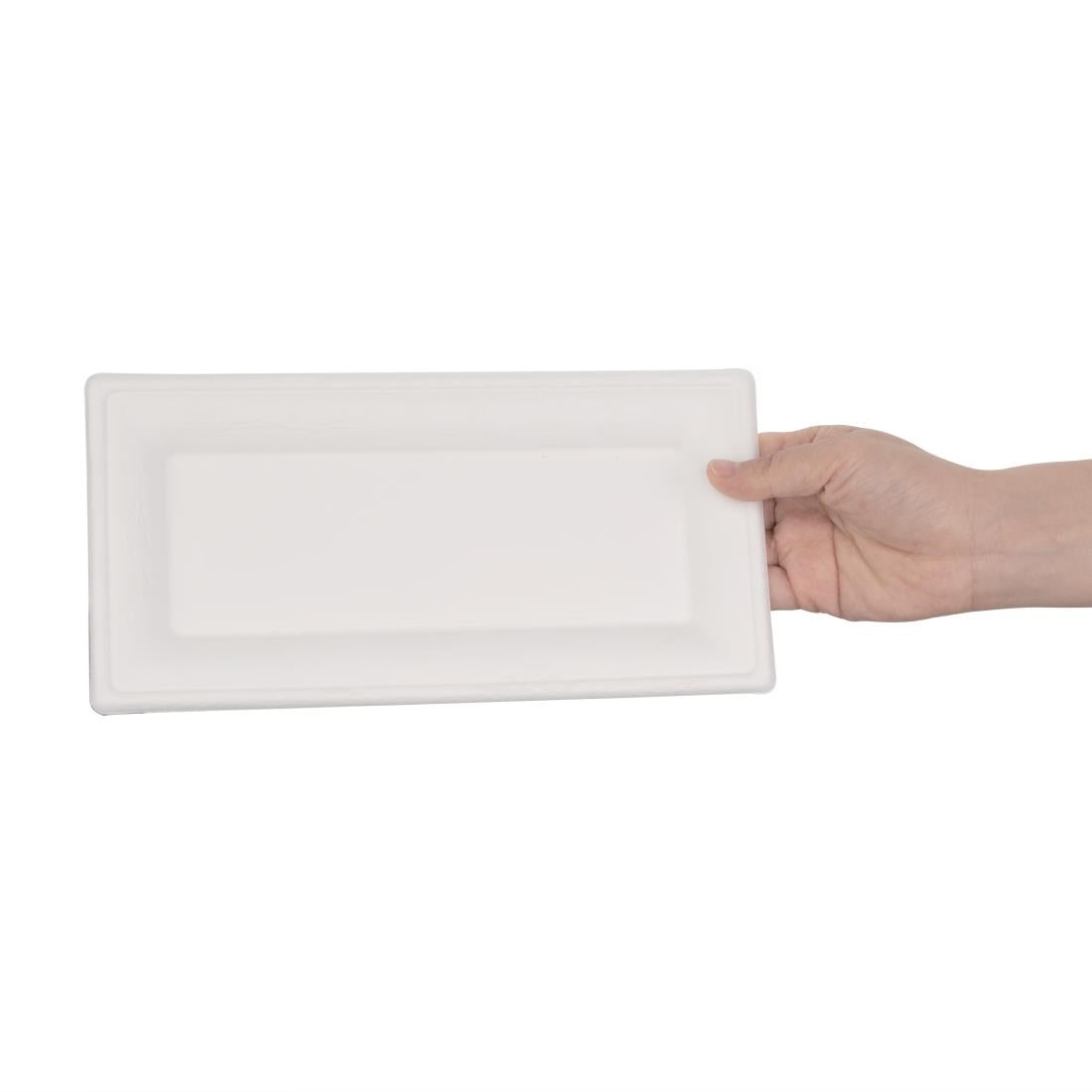 Fiesta Compostable Bagasse Rectangular Plates 258mm (Pack of 50) - FC539  Fiesta