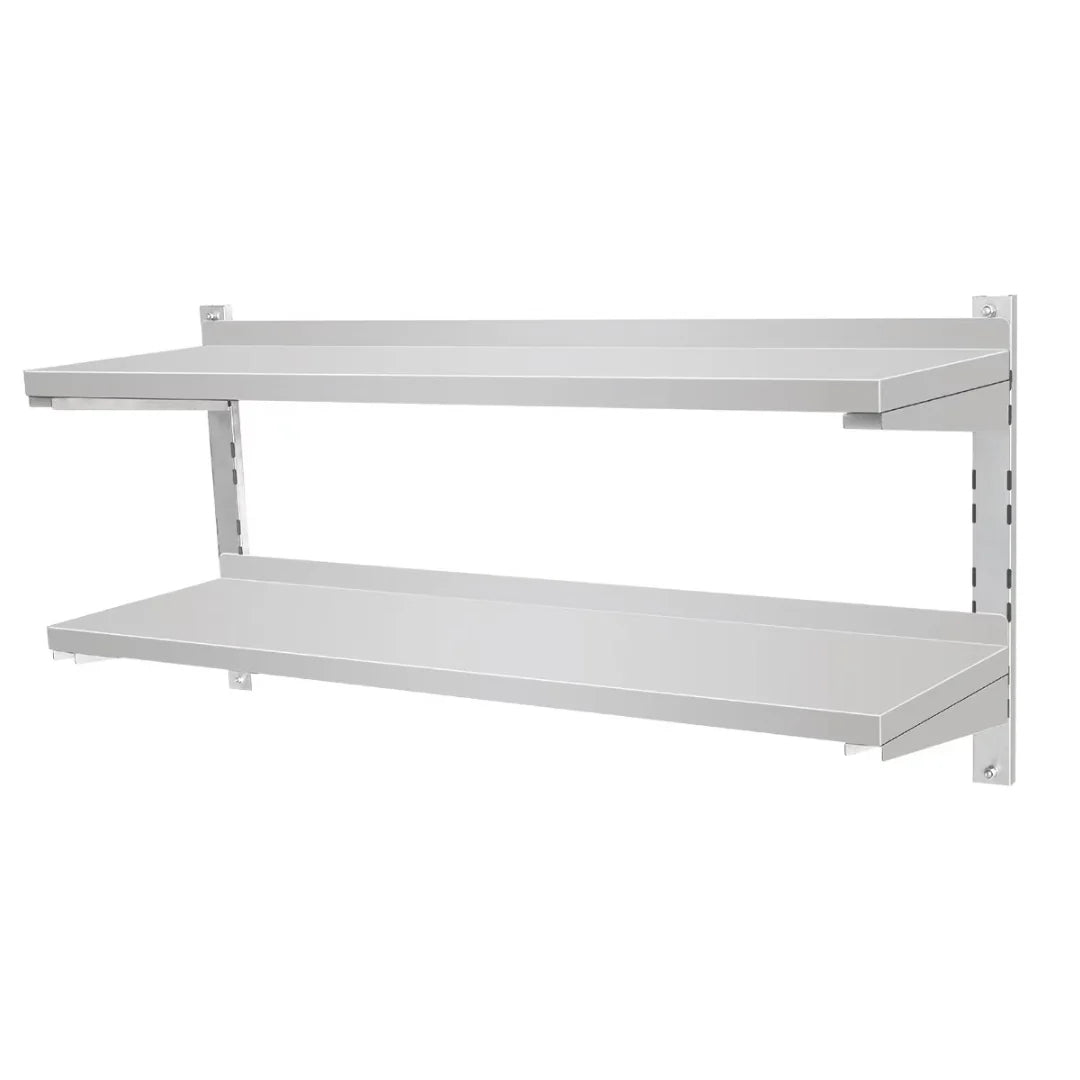 Hamoki Stainless Steel Double Wall Shelf Width 900mm - 141034 Stainless Steel Wall Shelves Hamoki