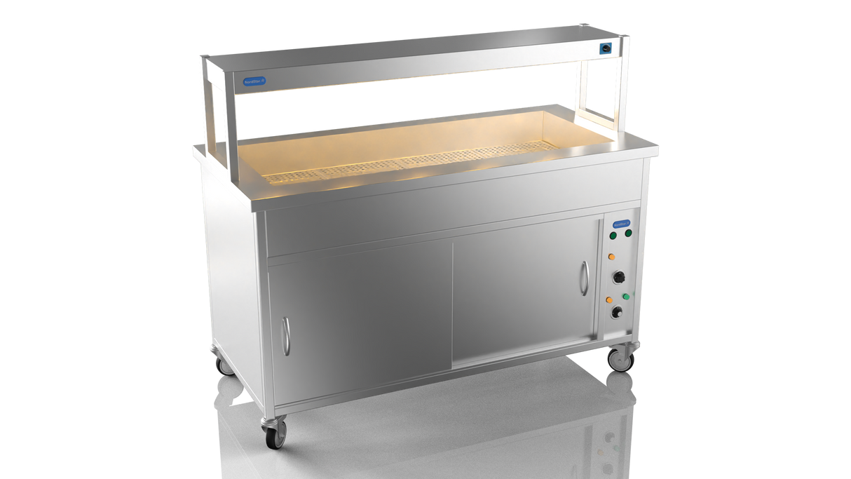 Nordstar Hot Cupboard Bain Marie 4 x 1/1GN With Single Heated Gantry | STCBM1500 Hot Cupboards Nordstar