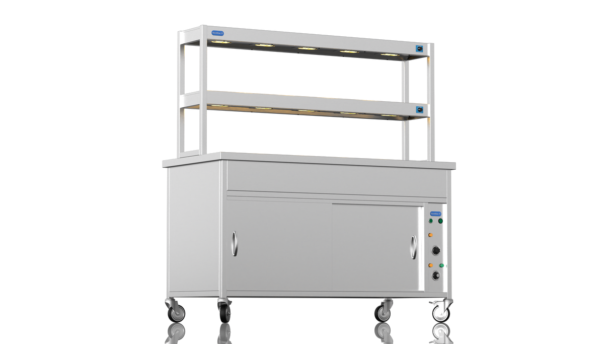 Nordstar Hot Cupboard Bain Marie 4 x 1/1GN With 2 Tier Heated Gantry | DTCBM1500 Hot Cupboards Nordstar