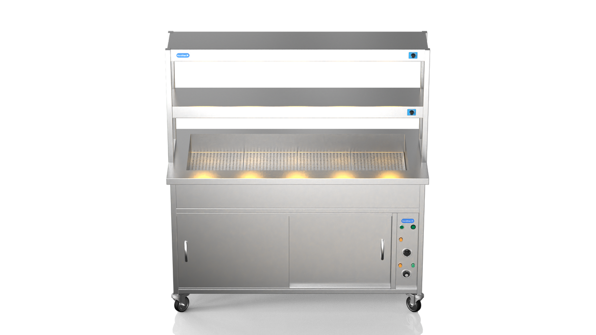 Nordstar Hot Cupboard Bain Marie 4 x 1/1GN With 2 Tier Heated Gantry | DTCBM1500 Hot Cupboards Nordstar