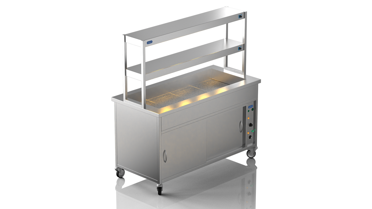 Nordstar Hot Cupboard Bain Marie 4 x 1/1GN With 2 Tier Heated Gantry | DTCBM1500 Hot Cupboards Nordstar