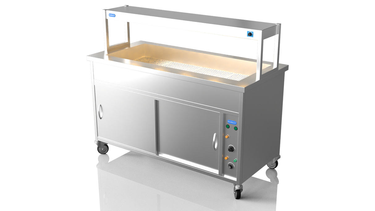 Nordstar Hot Cupboard Bain Marie 4 x 1/1GN With Single Heated Gantry | STCBM1500 Hot Cupboards Nordstar
