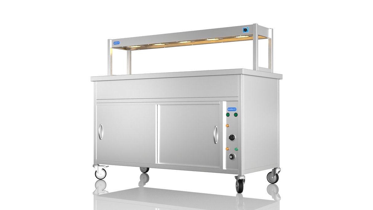 Nordstar Hot Cupboard Bain Marie 4 x 1/1GN With Single Heated Gantry | STCBM1500 Hot Cupboards Nordstar