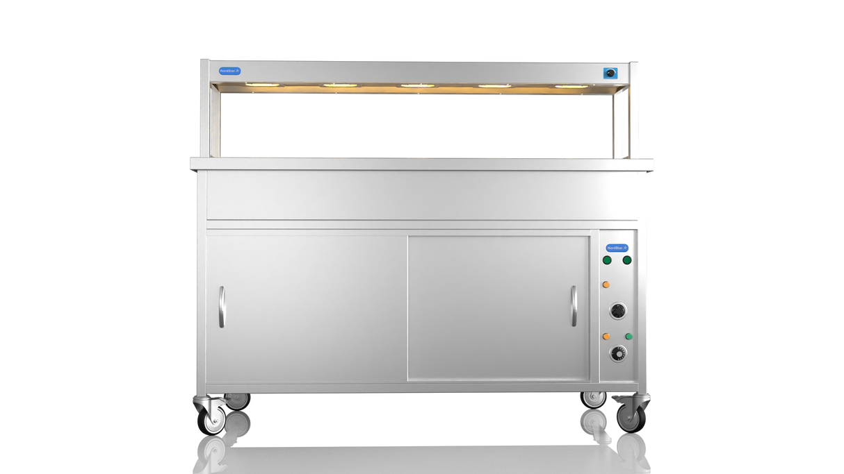 Nordstar Hot Cupboard Bain Marie 4 x 1/1GN With Single Heated Gantry | STCBM1500 Hot Cupboards Nordstar