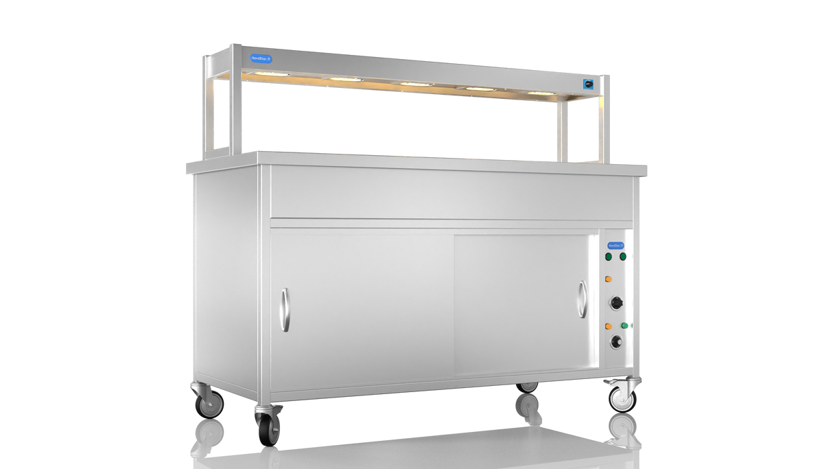 Nordstar Hot Cupboard Bain Marie 4 x 1/1GN With Single Heated Gantry | STCBM1500 Hot Cupboards Nordstar