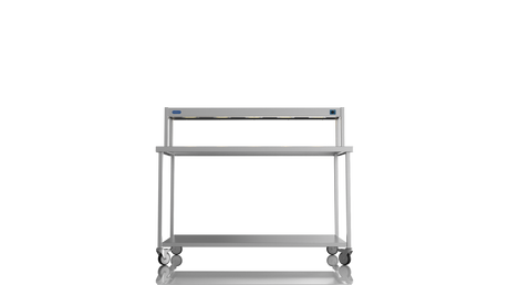 Nordstar Mobile Centre Table Bench With Heated Gantry Chefs Pass 1500mm | STCMCB1500 Stainless Steel Tables with Overshelf Nordstar