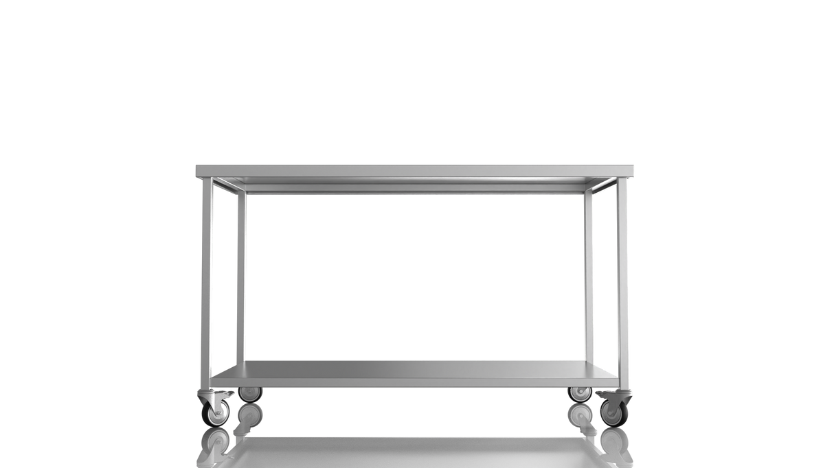 Nordstar Mobile Centre Table Bench With Undershelf 1500mm Wide | NSMCB1500 Stainless Steel Tables with Castors Nordstar