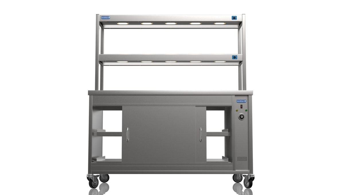 Nordstar Pass Through Hot Cupboard With Double Tier Gantry Chef Pass 1500mm | DTC1500P Hot Cupboards Nordstar