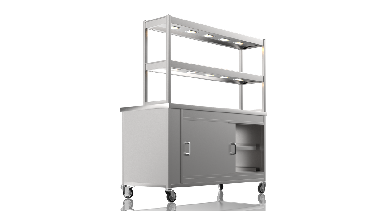 Nordstar Pass Through Hot Cupboard With Double Tier Gantry Chef Pass 1500mm | DTC1500P Hot Cupboards Nordstar