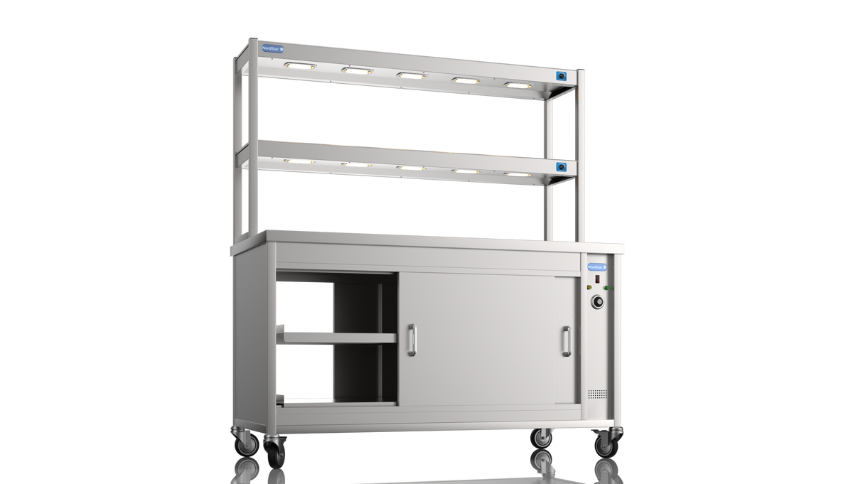 Nordstar Pass Through Hot Cupboard With Double Tier Gantry Chef Pass 1500mm | DTC1500P Hot Cupboards Nordstar