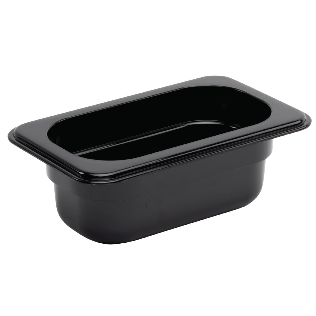 Vogue Polycarbonate 1/9 Gastronorm Container 65mm Black - U472 Vogue