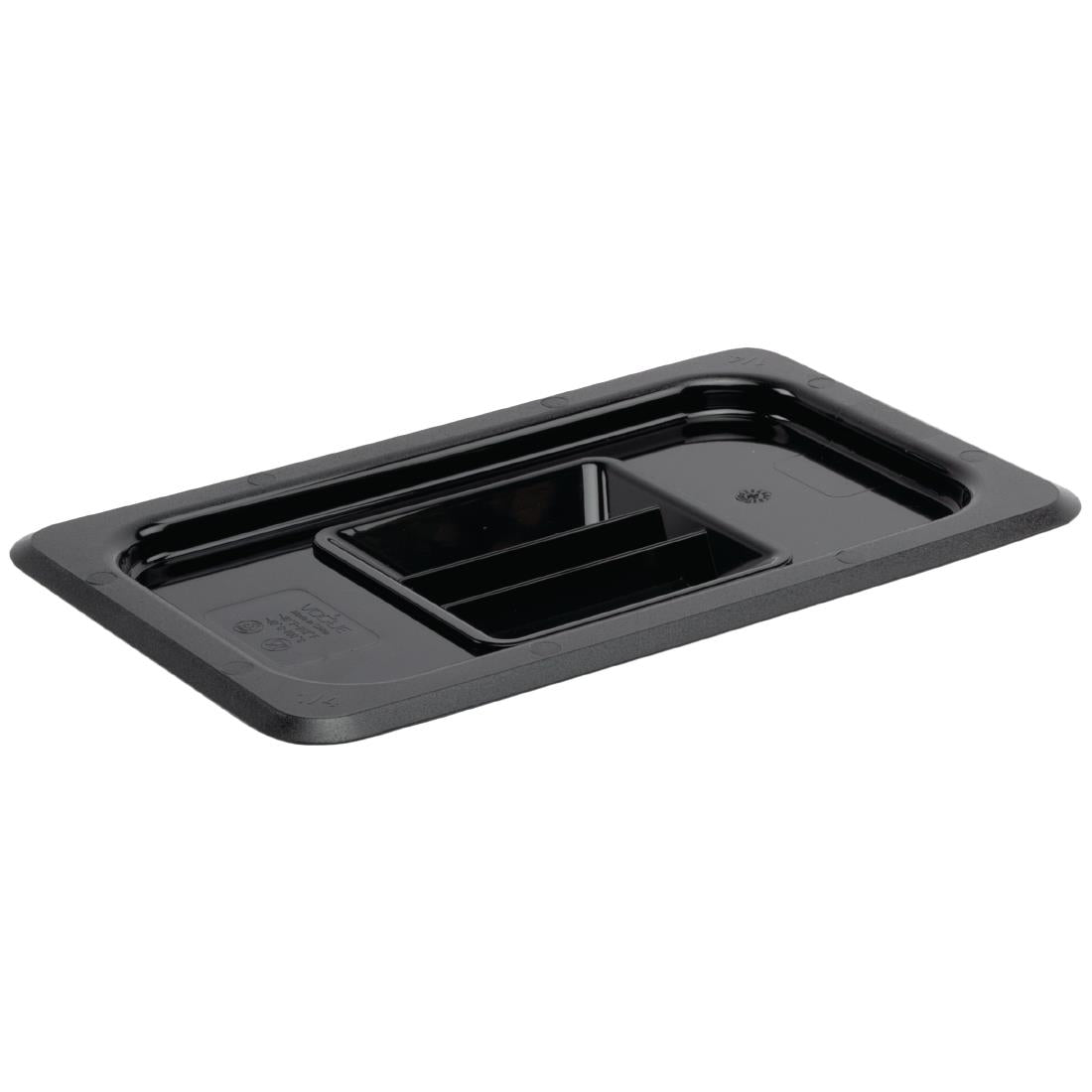 Vogue Polycarbonate 1/4 Gastronorm Lid Black - U477 Vogue