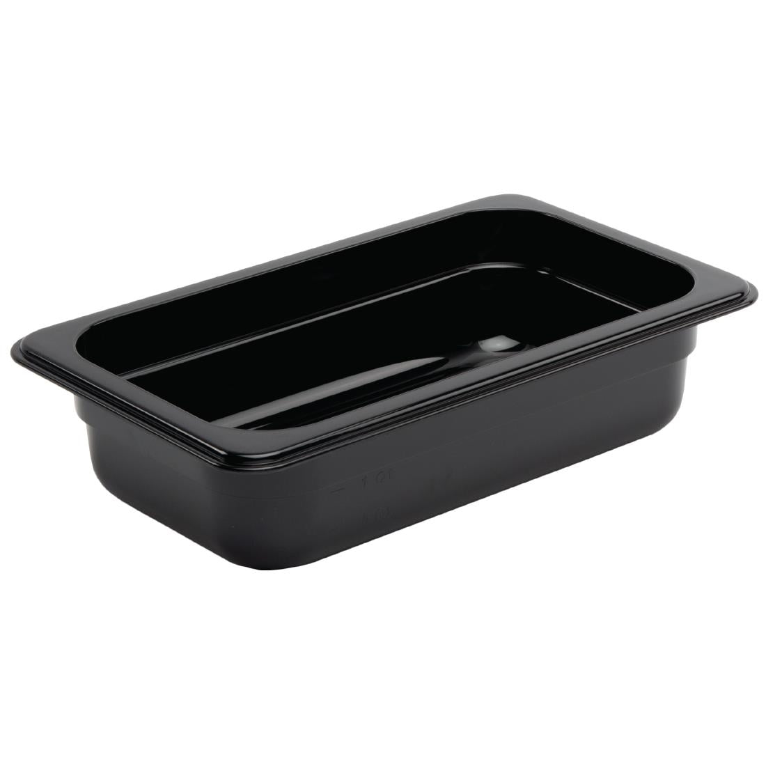 Vogue Polycarbonate 1/4 Gastronorm Container 65mm Black - U466 Vogue