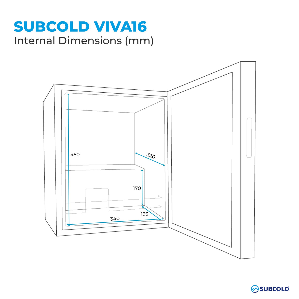 Subcold Viva16 LED Wine Cooler Countertop Drinks Display Fridge 16 Bottle Capacity