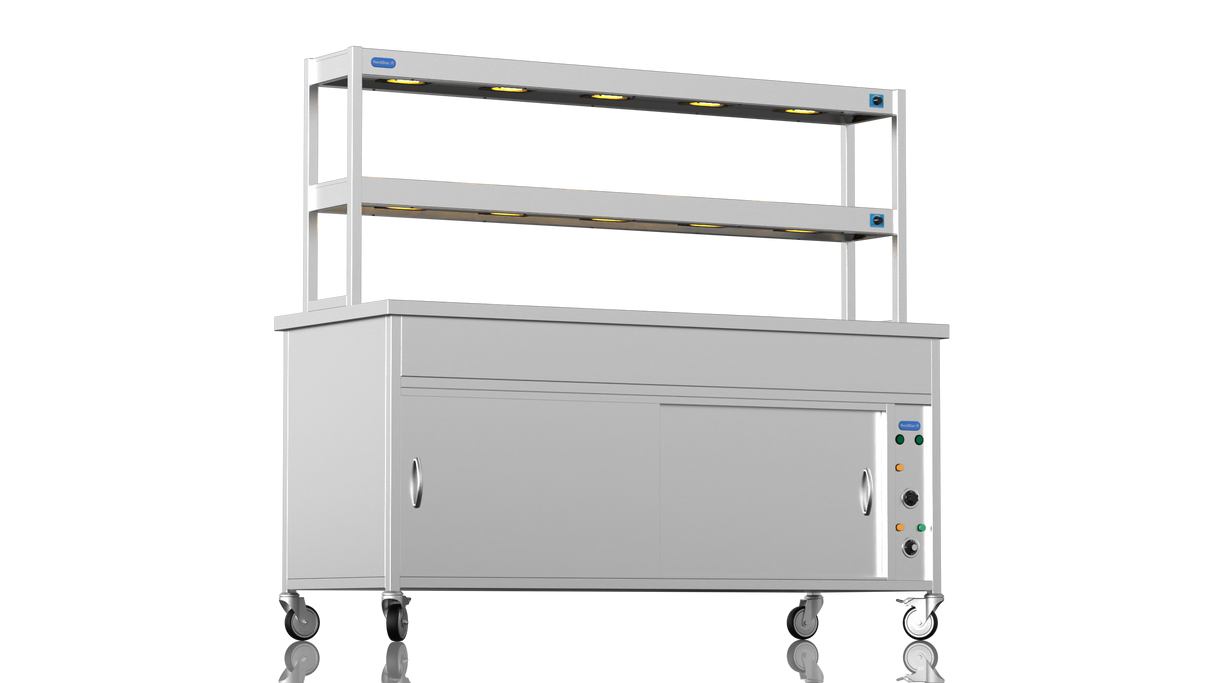 Nordstar Hot Cupboard Bain Marie 5 x 1/1GN With 2 Tier Heated Gantry | DTCBM1800 Hot Cupboards Nordstar
