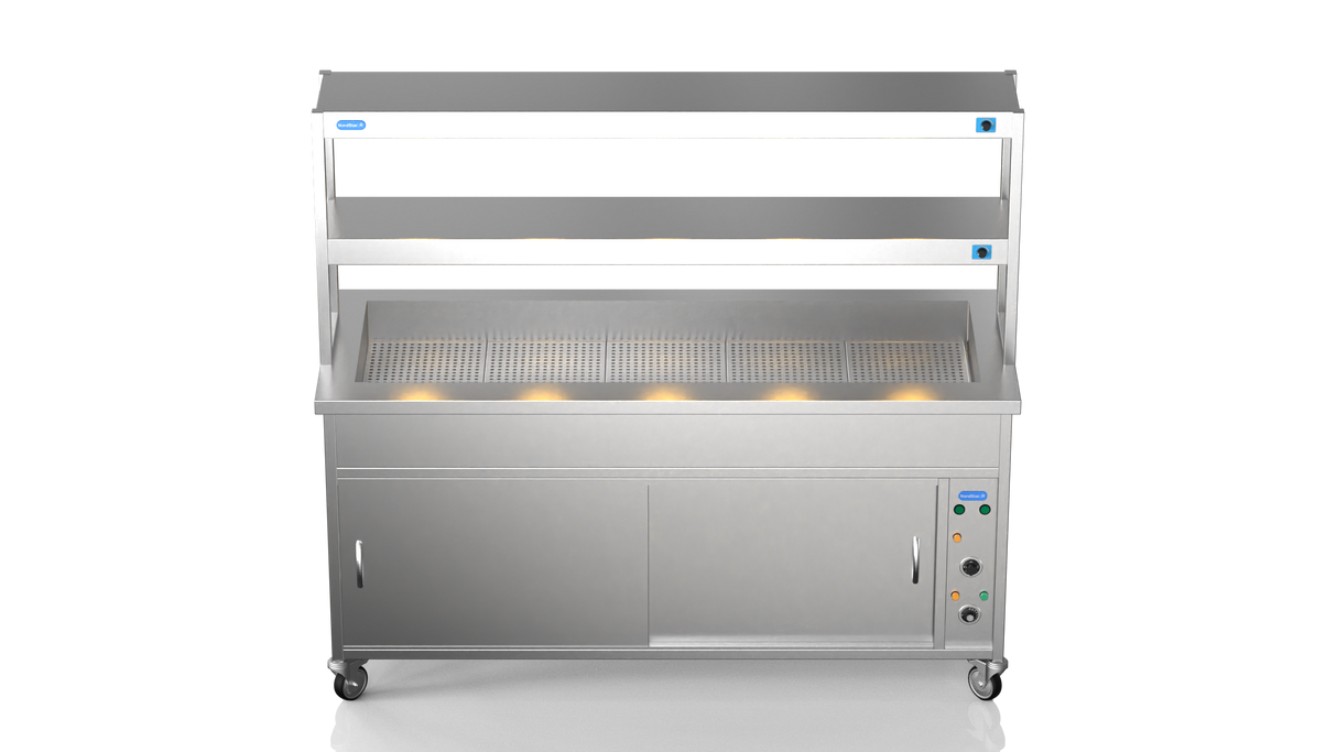 Nordstar Hot Cupboard Bain Marie 5 x 1/1GN With 2 Tier Heated Gantry | DTCBM1800 Hot Cupboards Nordstar