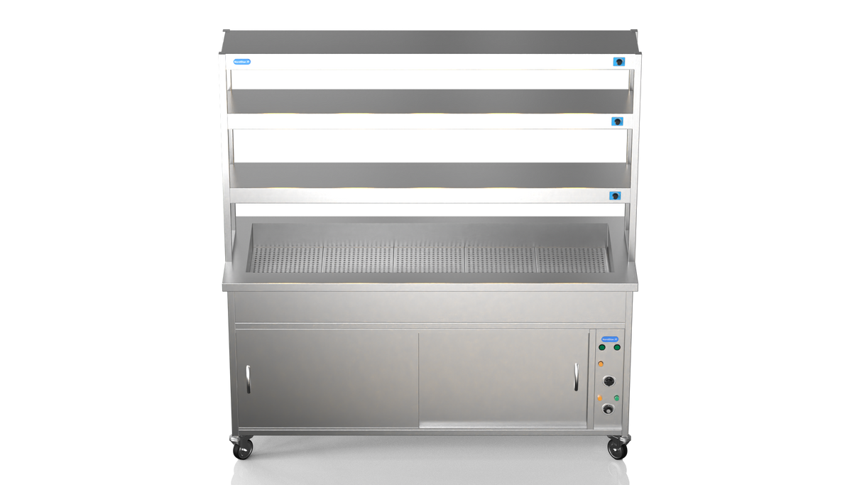 Nordstar Hot Cupboard Bain Marie 3 x 1/1GN With 3 Tier Heated Gantry | TTCBM1800 Hot Cupboards Nordstar