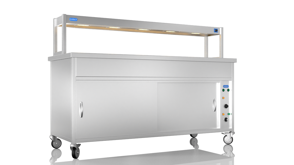 Nordstar Hot Cupboard Bain Marie 5 x 1/1GN With Single Heated Gantry | STCBM1800 Hot Cupboards Nordstar